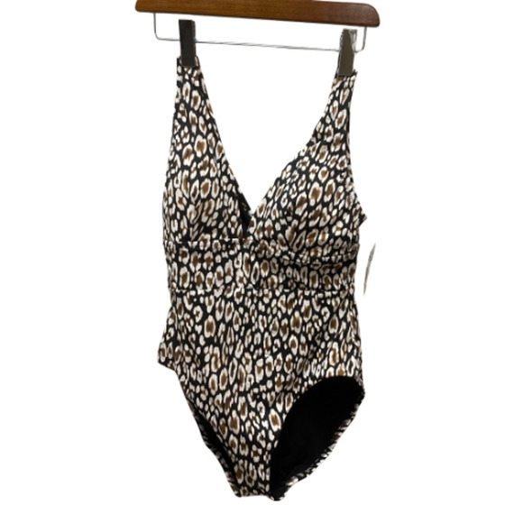 Tommy Bahama Palm Modern Safari Cat V-Neck One Piece Swimsuit Size 10 NWT - Picture 3 of 12